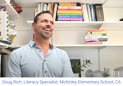 Doug Rich, literacy specialist at McKinley Elementary Schools helps his students read better with Fast ForWord