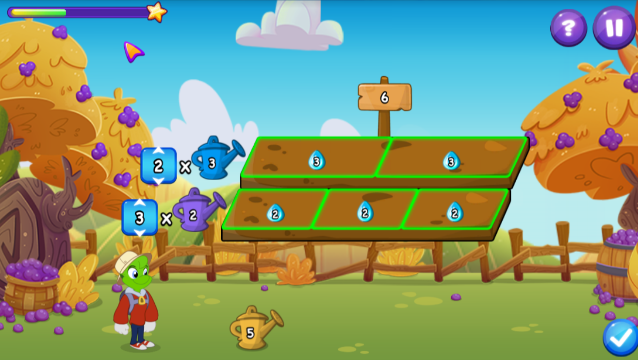 Still from Zorbit's Math, a K-6 tool for playful learning in mathematics